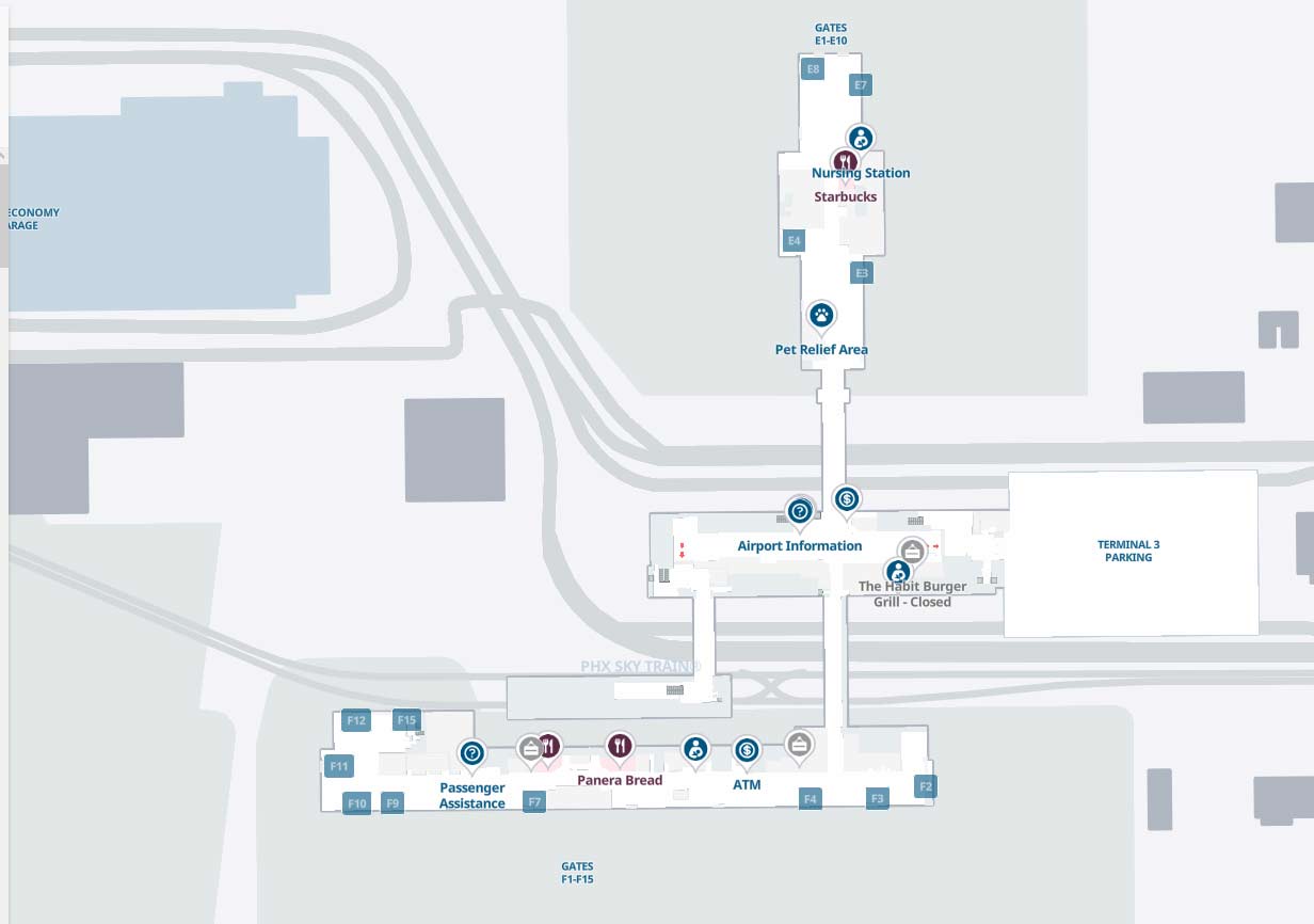 Terminal 3 Map Phoenix Airport 