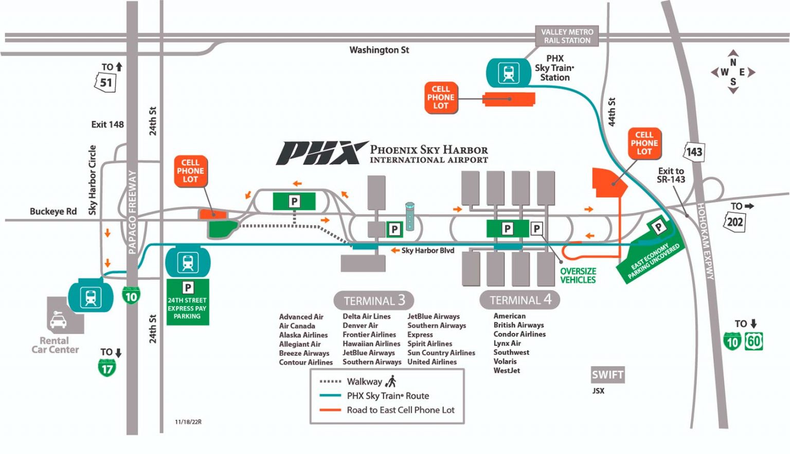 Parking Phoenix Sky Harbor Airport 1536x883 